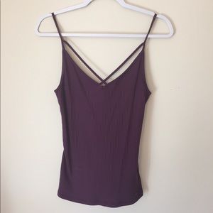 Hollister Maroon Ribbed Tank Top